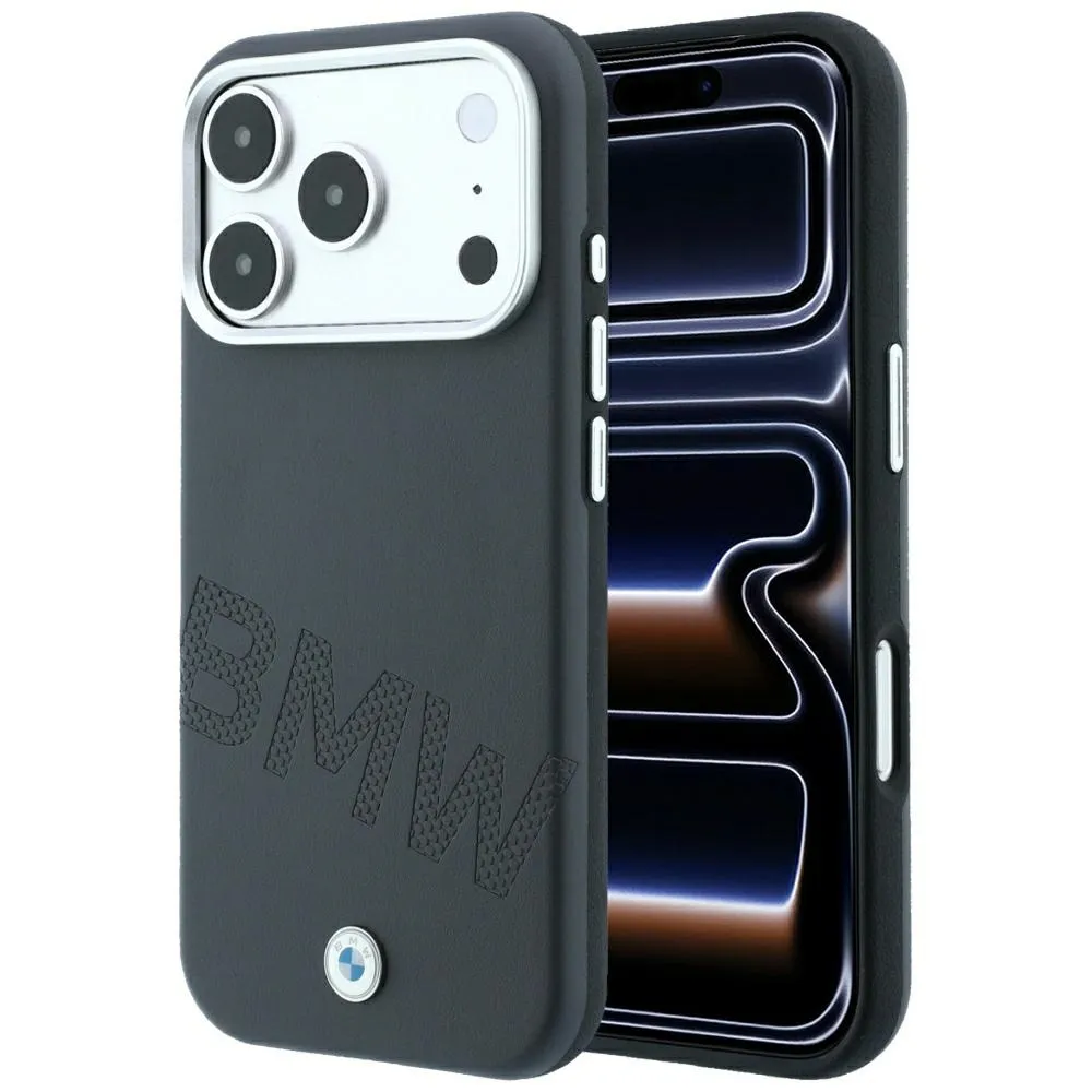 BMW case for IPHONE 18 Pro Max/17 Pro Max compatible with MagSafe (Sign Inclined Deboss Letters) grey