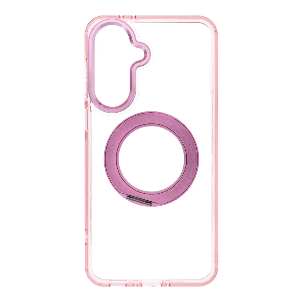 Case for Samsung A37 Frame Circle Stand compatible with MagSafe pink