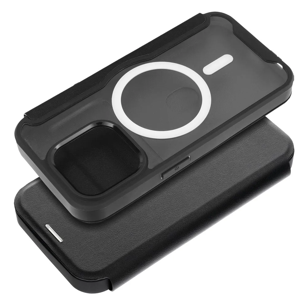Flip case for iPhone 16 Smart Mag compatible with MagSafe black