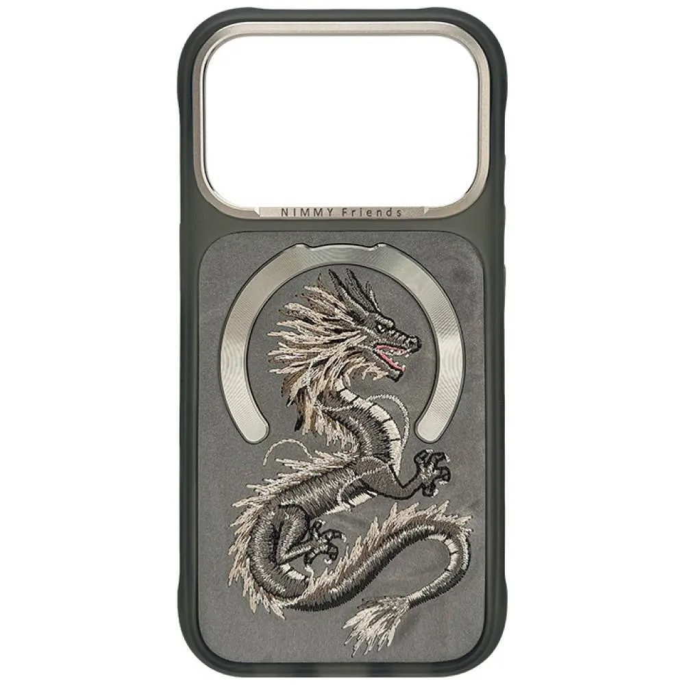 NIMMY case MAGNETIC FANTASY ANIMAL DRAGON compatible with MagSafe for IPHONE 18 Pro Max/17 Pro Max grey